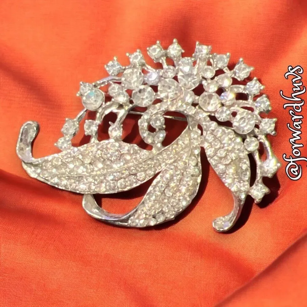 Vintage Rhinestone Brooch - Old Hollywood Glamour